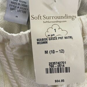 Soft Surroundings Seaside Gauze Pant Natural Size Medium